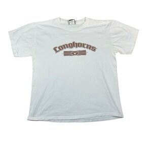 AS Sports Mens Texas Longhorns Graphic T-Shirt White Vintage Y2K Size M